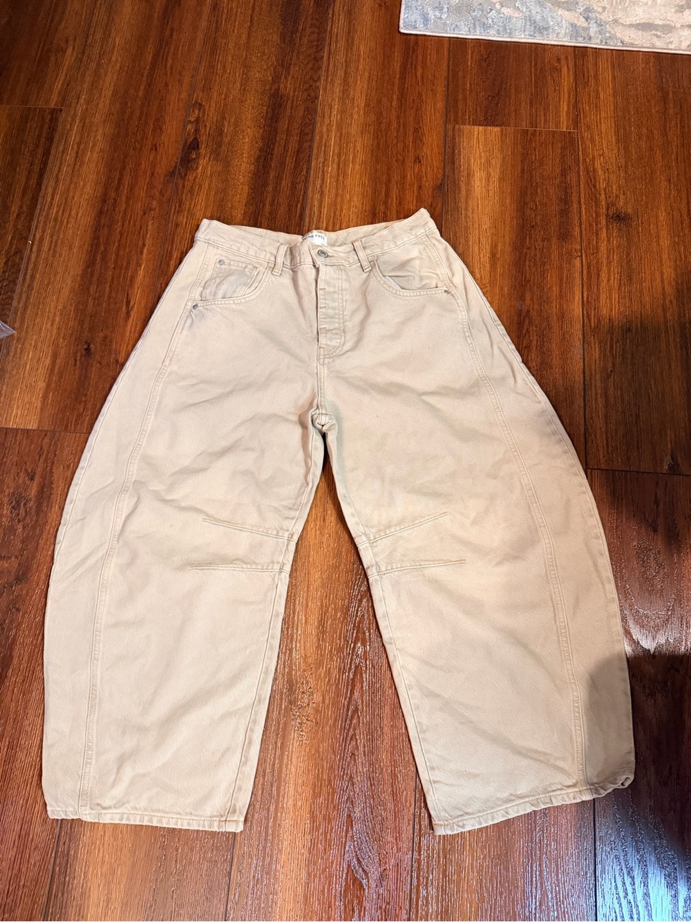 We The Free Wide-Leg beige denim